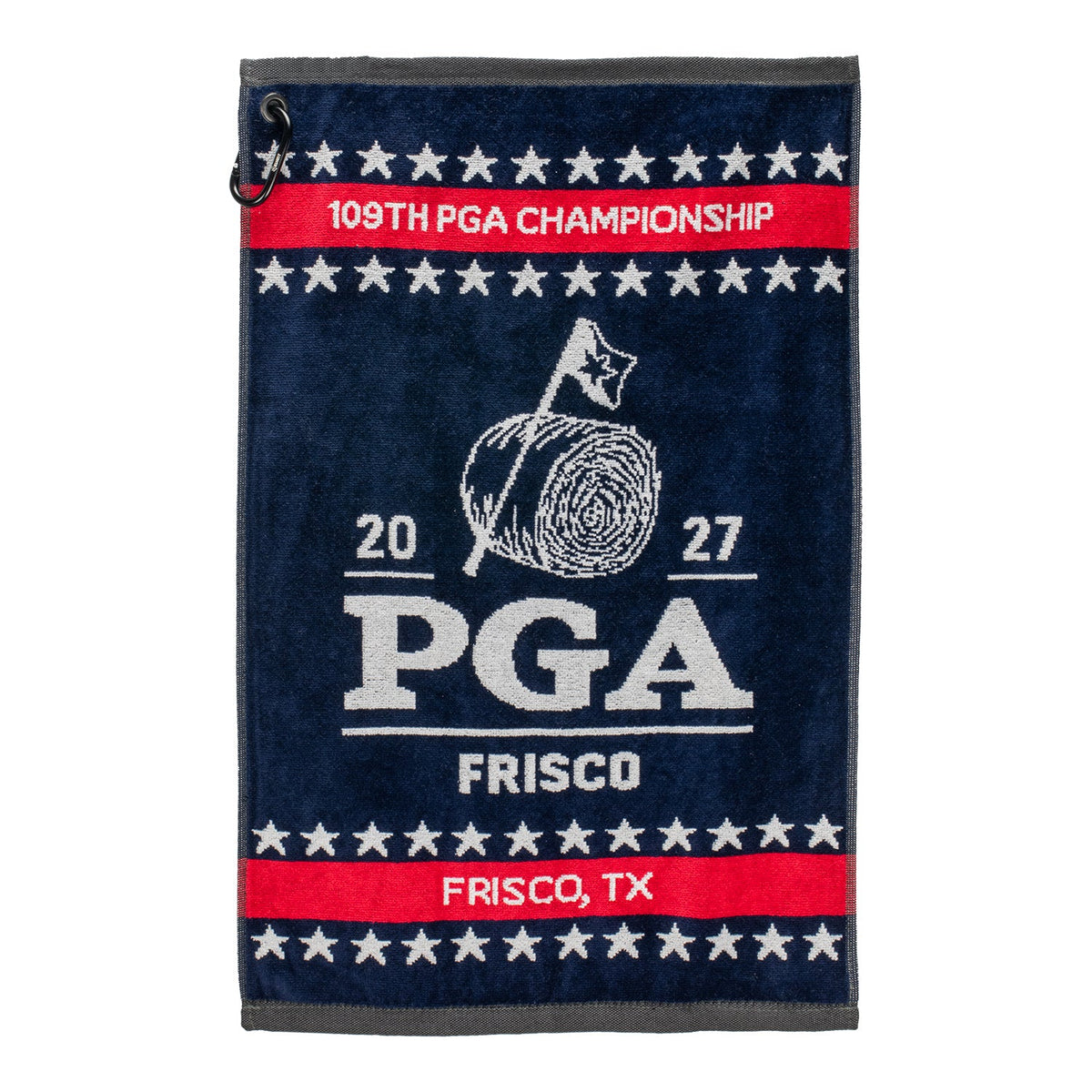 Dynamic 2027 PGA Championship Woven Towel in Navy, Red, and White