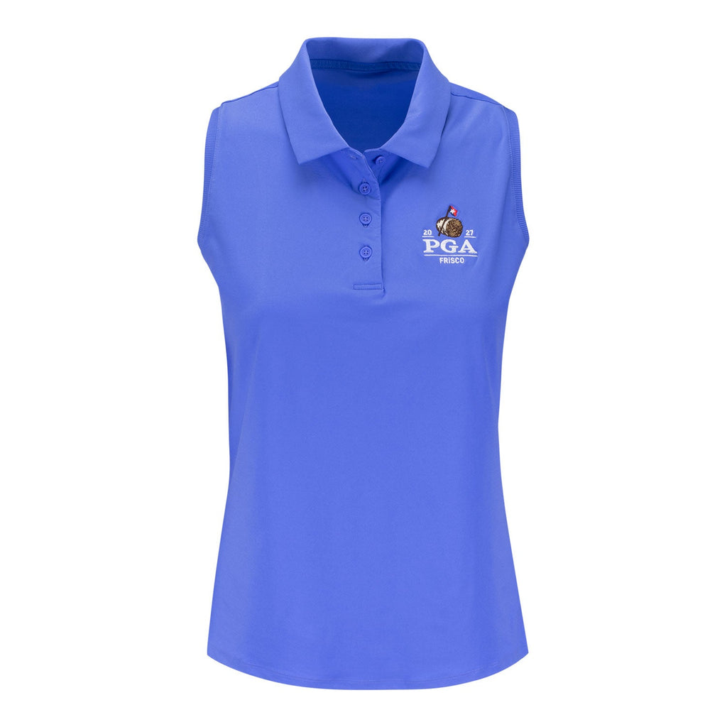 Nike 2027 PGA Championship Women's Victory Sleeveless Polo in Sapphire