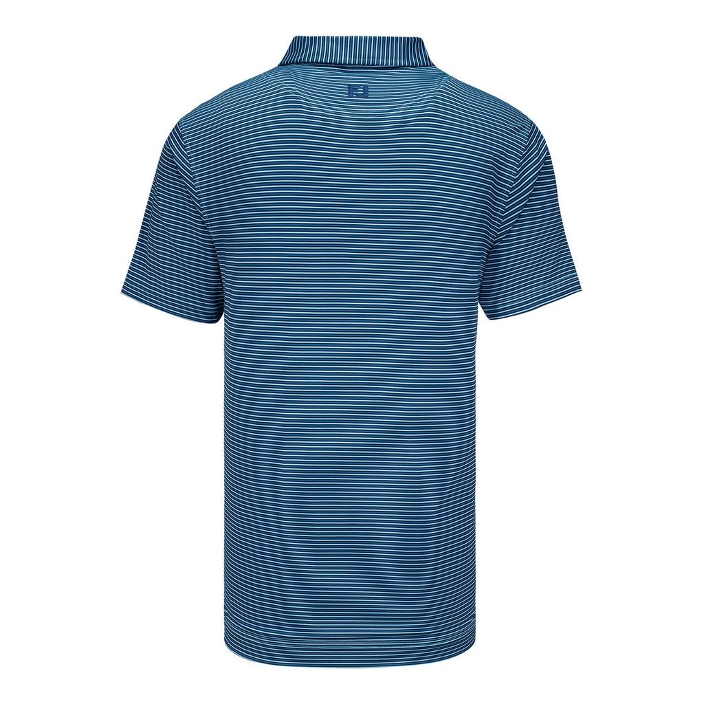 FootJoy 2027 PGA Championship Smooth Stripe Polo in Navy, Tonal Navy, and Light Blue