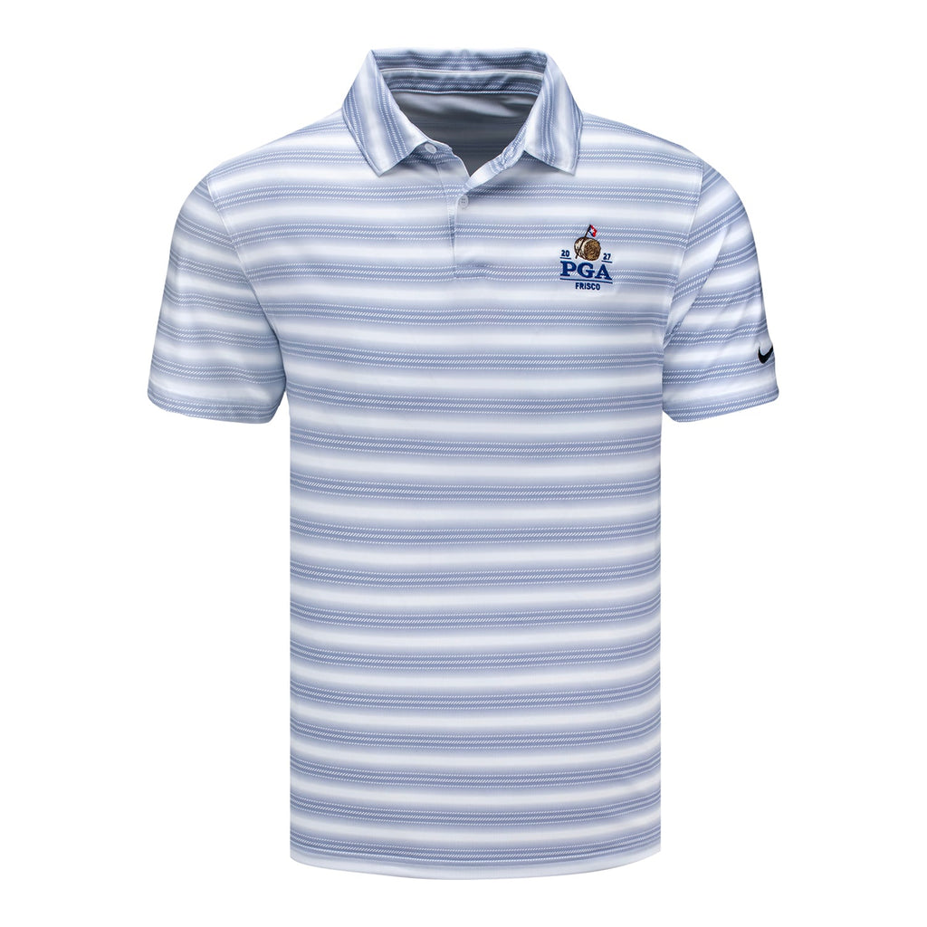 Nike 2027 PGA Championship Velocity Stripe Polo in White and Grey