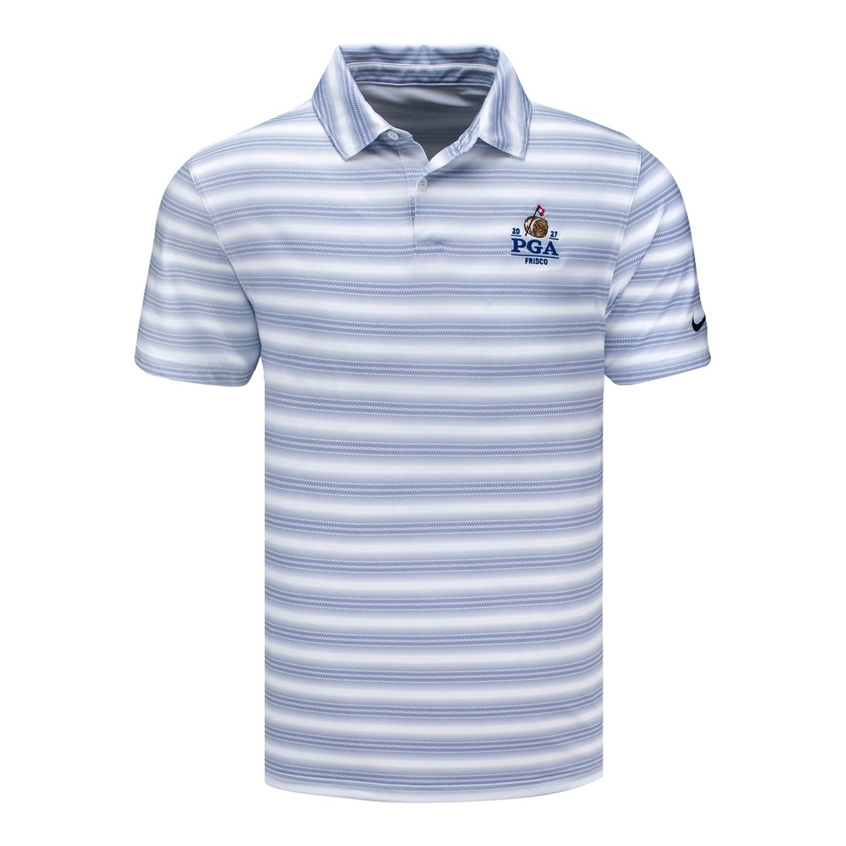 Nike 2027 PGA Championship Velocity Stripe Polo in White and Grey
